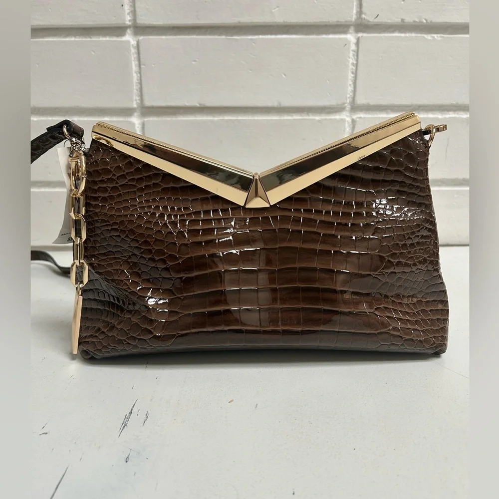 I.N.C. International Concepts Bawdii Croc-Embossed Shoulder Bag🤎🐊